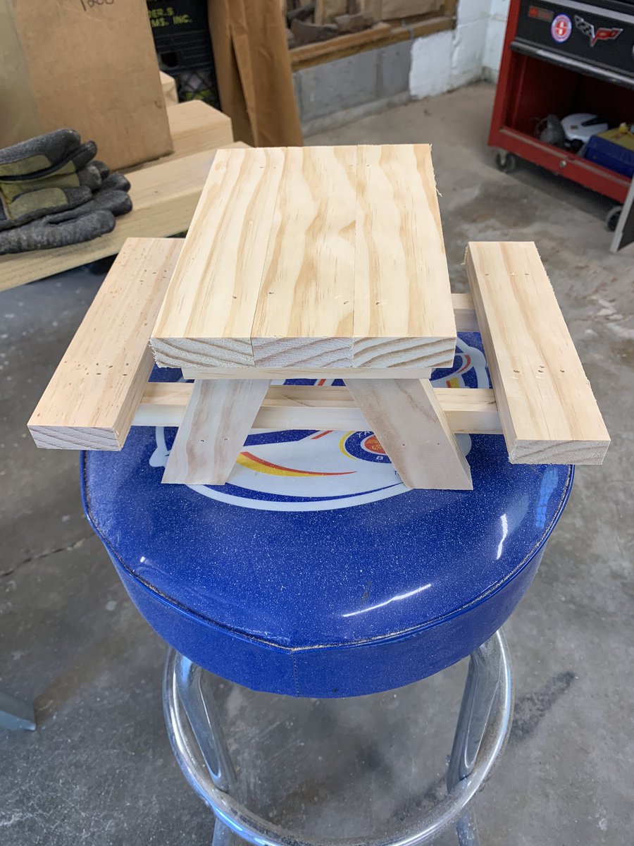 jalanbrown's tweet image. Today’s project from the wood shop, squirrel picnic tables because even squirrels have to social distance........ @TheMikeBagley @PPistone @chocolatemyers3 @SiriusXMNASCAR @DGodfatherMoody