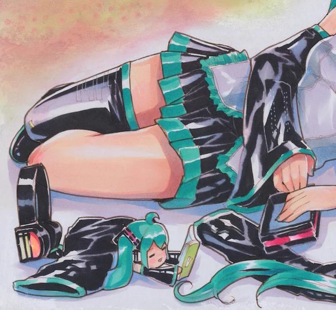 ミクさんの美脚を見て、荒んだ心を落ち着かせよう…¶(⁄=˅̮=∖)⁋ 