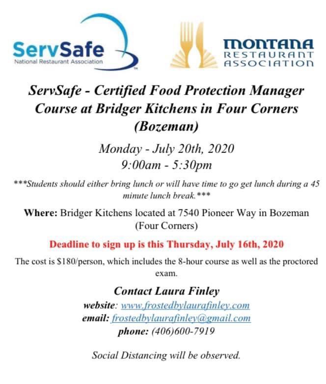 Need to renew or get a new ServSafe Manager certificate? Register NOW for Laura Finley’s ServSafe Certified Food Protection Manager Course being held next Monday, July 20th.