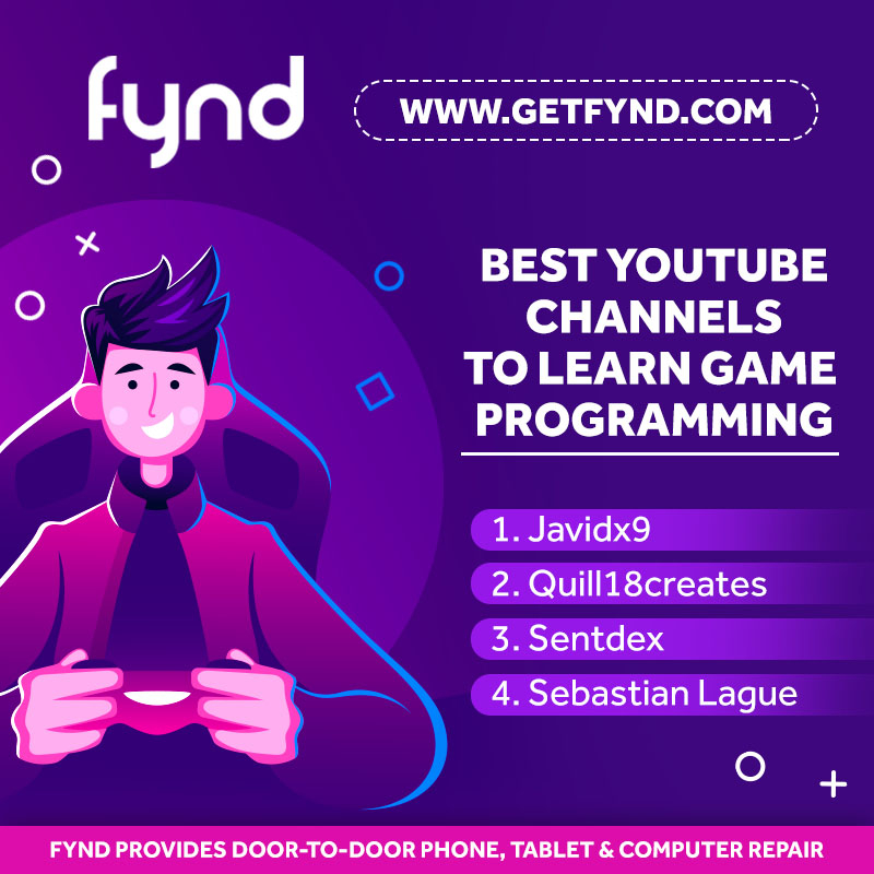 getfynd's tweet photo. Best Youtube channels to learn game programming #gameprogramming #learnprogramming #learngameprogramming https://t.co/8a8iPdIE76