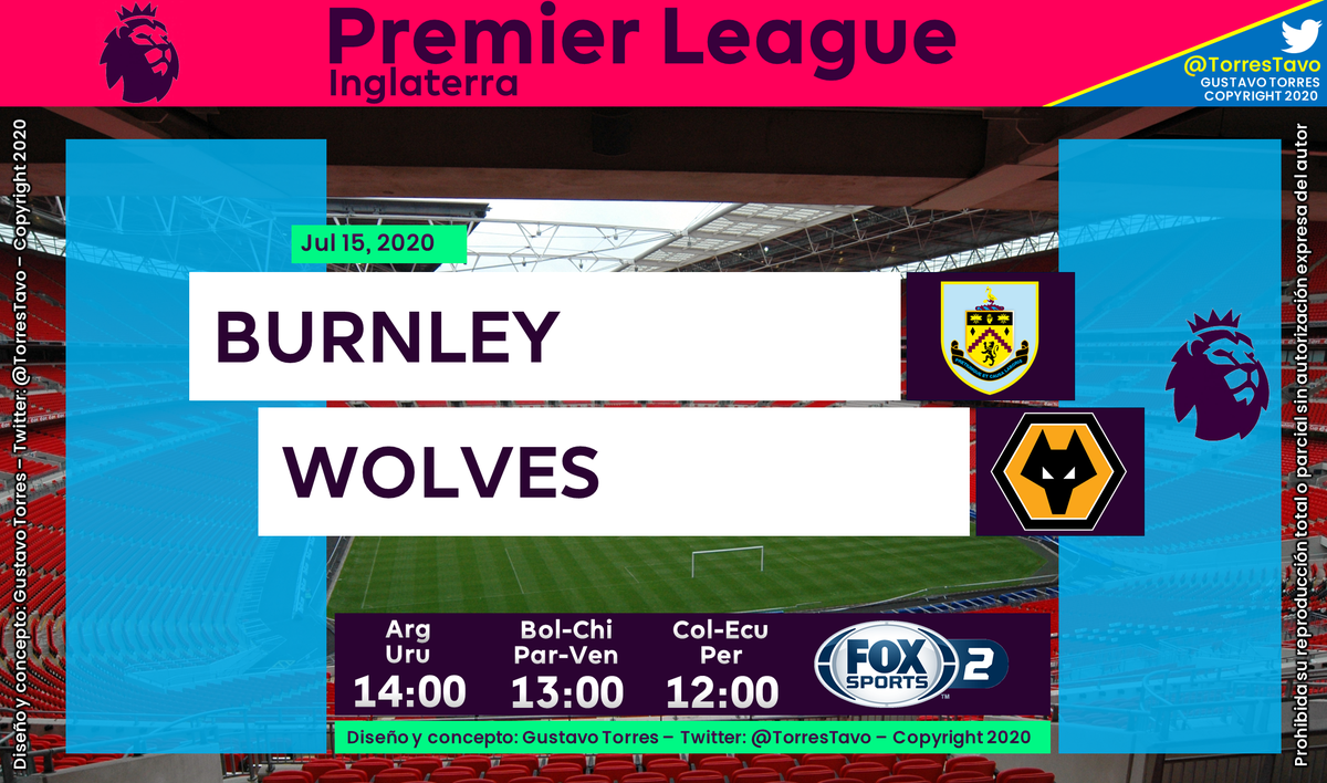 TorresTavo's tweet photo. Burnley - Wolverhampton Wanderers
TV: Fox Sports 2 (Solo Argentina, para el resto de países en Sudamérica disponible en ESPN App o https://t.co/jIw0HvlyqY)
Narra: Juan Manuel ‘bambino’ Pons
Comenta: @jbuscalia
#PremierxFOX https://t.co/6iTgGGBfm2