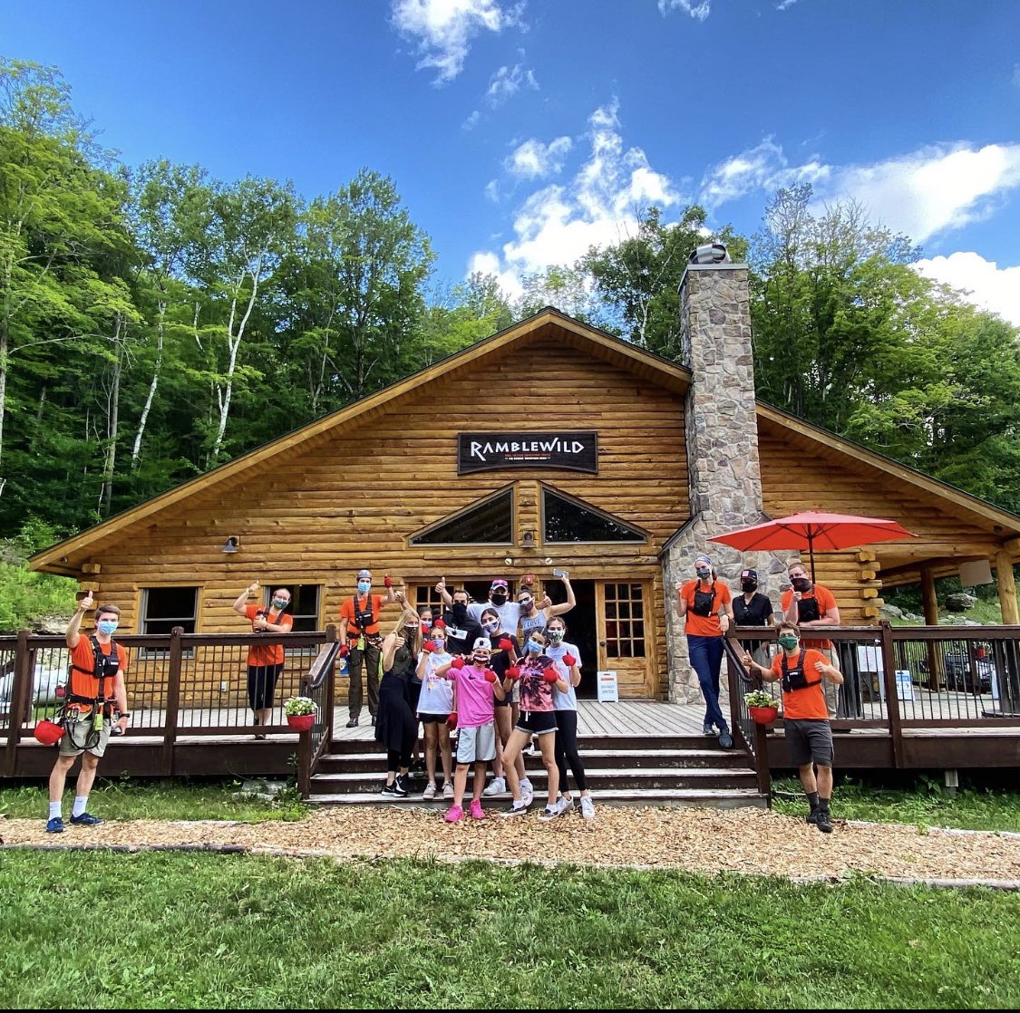 RamblewildFun's tweet photo. We are officially OPEN! The inaugural private group climb is in the books. It feels great to be back in the trees! The weekend is booking up quickly, but we are open all week with spots available. Visit https://t.co/Et01LU7ak8 then give us a call! https://t.co/Hv3SMvDhJi