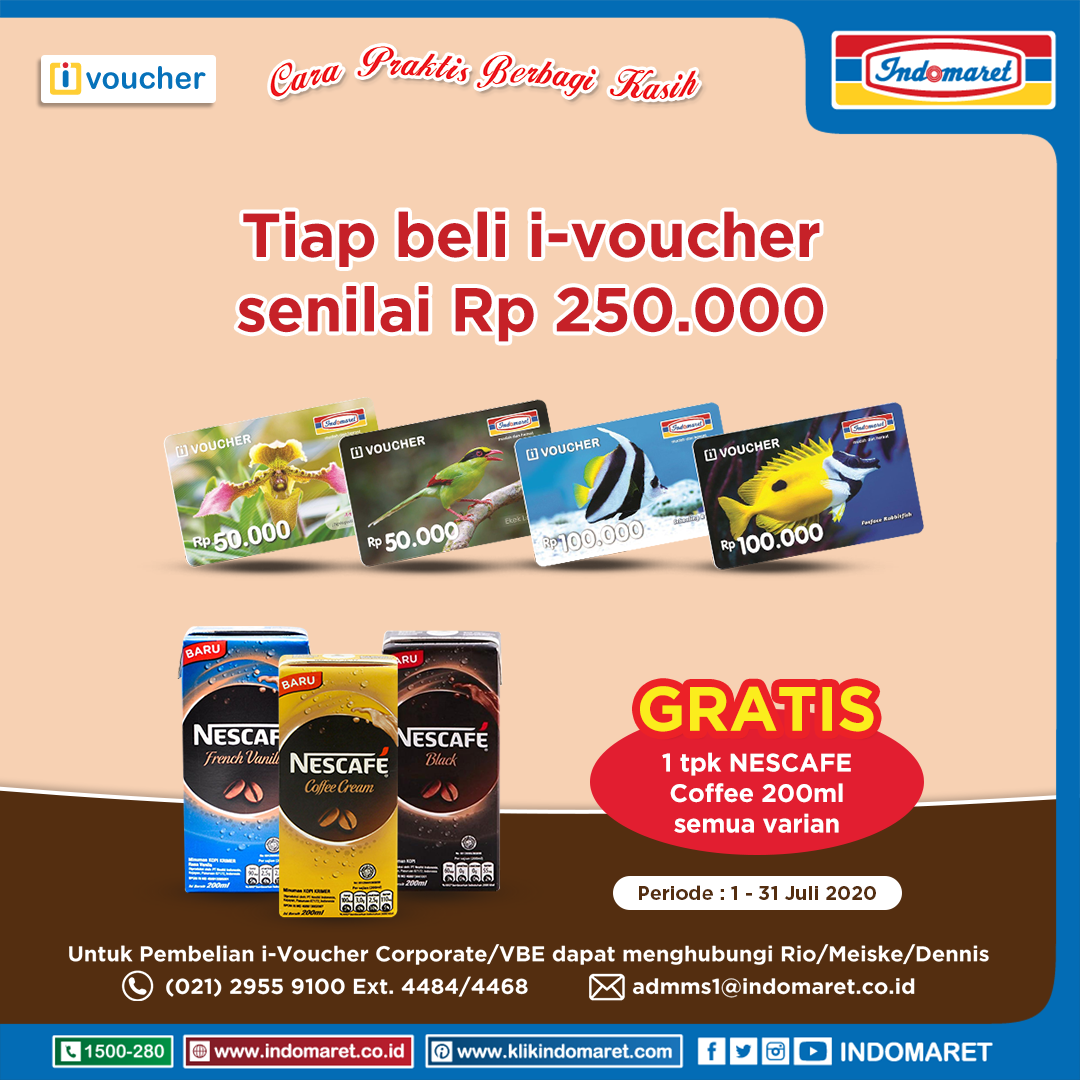 O Xrhsths Indomaret Sto Twitter Dapatkan Gratis 1 Tpk Nescafe Coffee 200 Ml Semua Varian Tiap Beli I Voucher Senilai Rp250 000 Periode 1 31 Juli 2020 Di Indomaret Indomaret Promosiindomaret Ivoucher Https T Co Yn5lwlnnk5 O Xrhsths Indomaret Sto Twitter Dapatkan Gratis 1 Tpk Nescafe Coffee 200 Ml Semua Varian Tiap Beli I Voucher Senilai Rp250 000 Periode 1 31 Juli 2020 Di Indomaret Indomaret Promosiindomaret Ivoucher Https T Co Yn5lwlnnk5