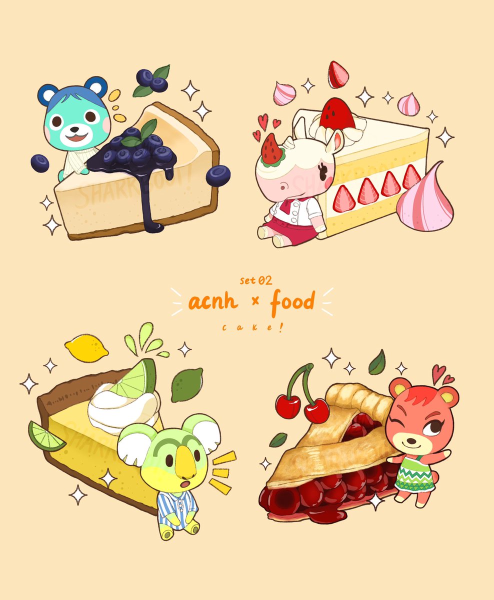 Second set of my  #ACNHxFood stickers are done!! I’ll make 1 more set done and I’ll be selling these soon!  #AnimalCrossing         #AnimalCrossingNewHorizons         #ACNH      #あつ森  #どうぶつの森  