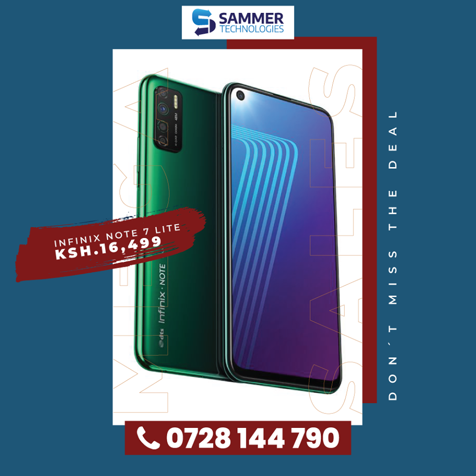 SammerKenya's tweet photo. Upgrade to the Infinix Note 7 Lite with only Ksh.16,499 🔥

✅ 48MP quad AI camera
✅ 5000mAh battery
✅ 6.6" HD+ Infinity-O display
✅ DTS®Audio Processing

Make your order now
📞 0728 144790
🇰🇪 Countrywide delivery #RigathisStealingWife #KameneAndJalas https://t.co/NgWZGat68j