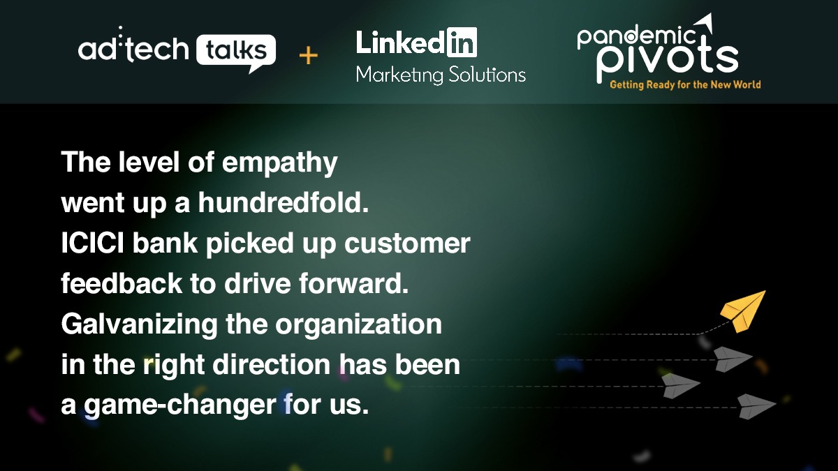 adtechIndia's tweet photo. . @Higangs, Head - Corporate Brand & Communications, #icicibank talks about what was the game-changer for them during #pandemic.
#adtechtalks #PandemicPivots https://t.co/N55oq0K3qd