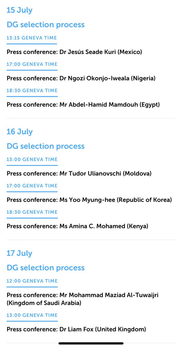 The interviews will be conducted over the course of three days followed by press conferences with each candidate. The schedule is below. You can follow the livestream of the press conferences here: https://bit.ly/3esux3B 