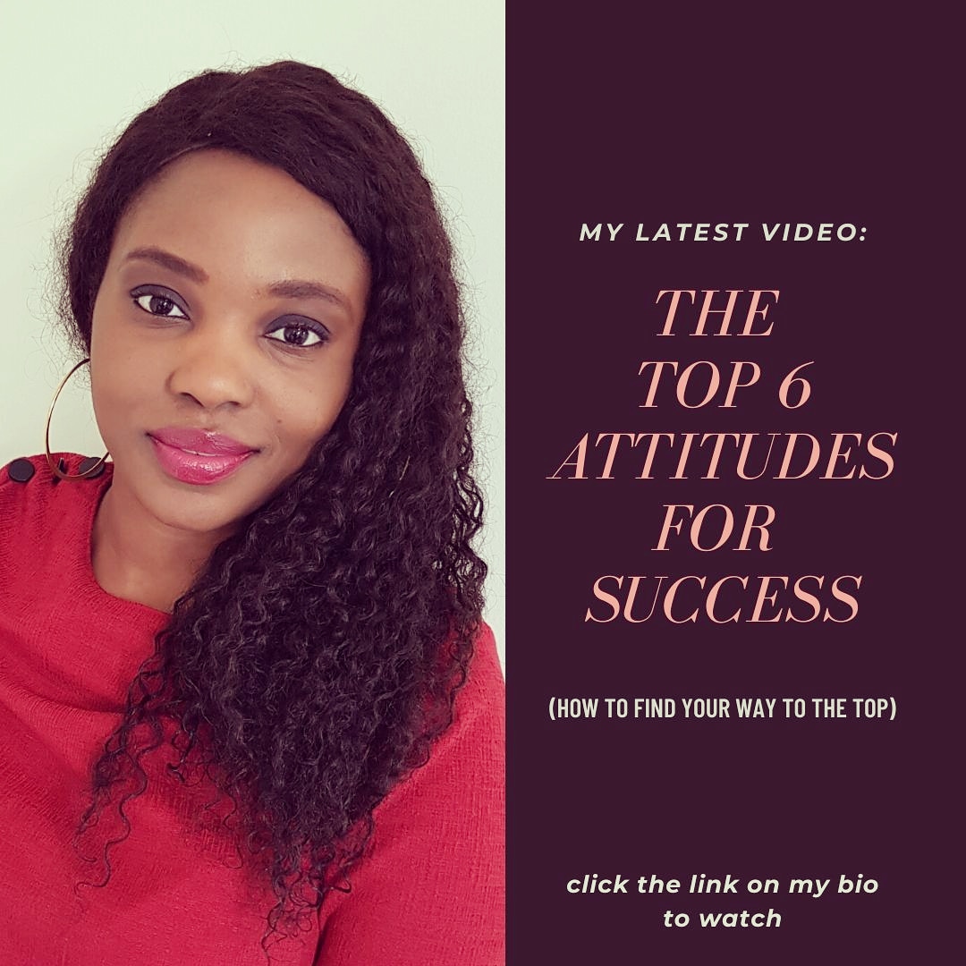 Hey There!

My latest Youtube video is out 💃💃💃

On this video, I'm sharing my top 6 attitudes for success after a close observation of the lives of some successful people.

Don't miss out on this video. 

Watch till the end, like and kindly subscribe.
youtu.be/mVn9KvPDsoQ