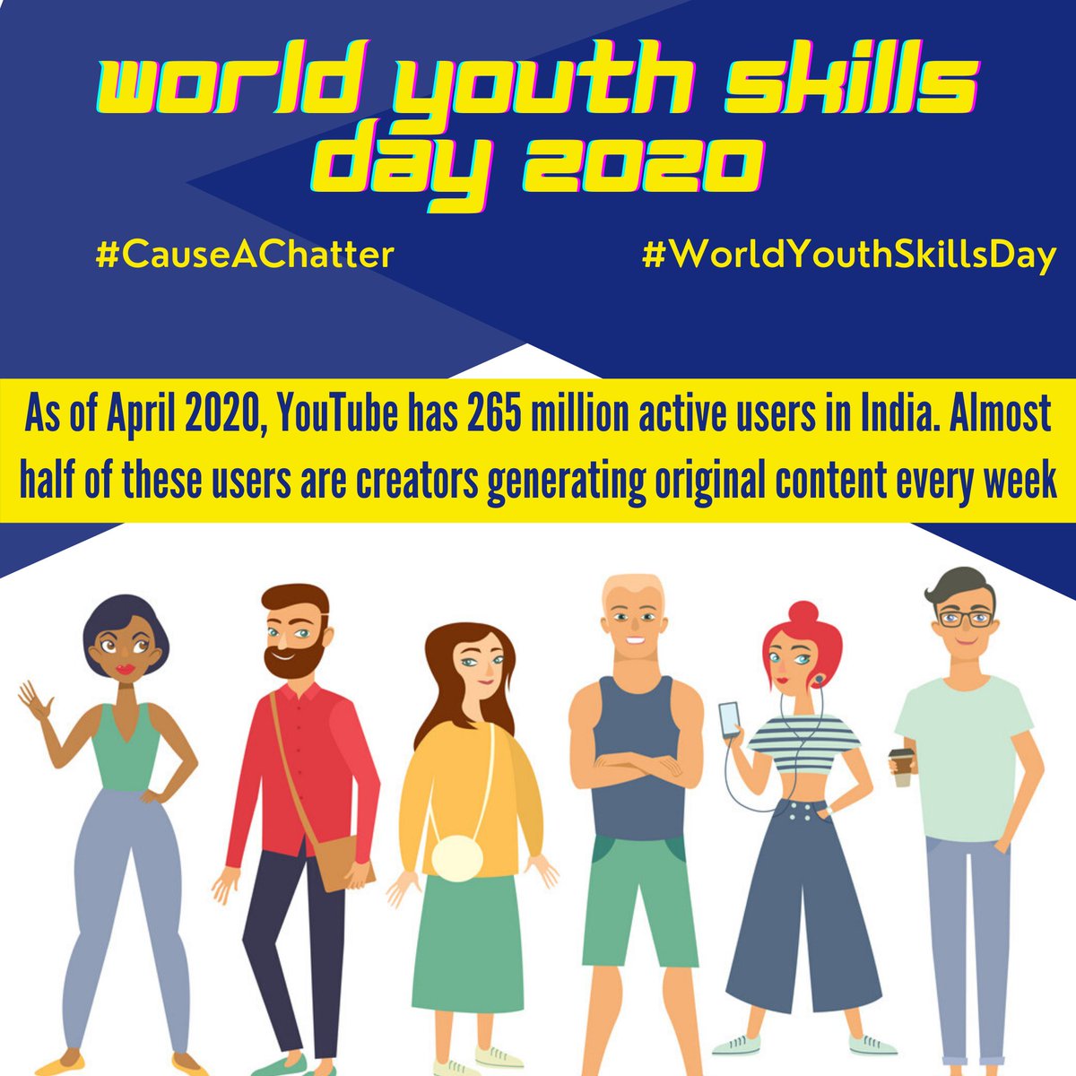 The internet provides an audience that has access to internet channels. Creators garner attention that pushes them to work and create more. The only thing needed is a nudge in the right direction. This is where you and I come into the picture.  #WorldYouthSkillsDay  #CauseAChatter