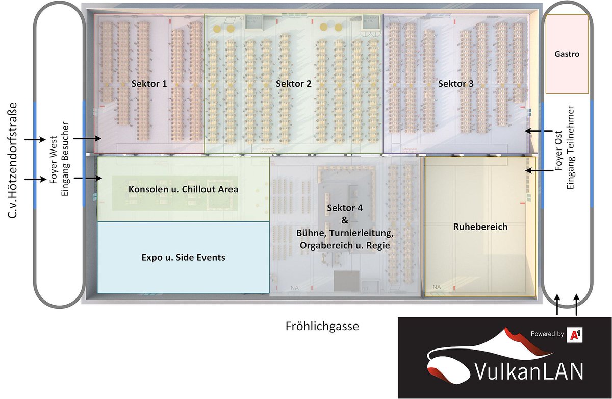 VulkanLAN's tweet photo. Liebe LAN-Community, es ist endlich soweit. Der Sitzplan für die 50. VulkanLAN in der Messe Graz - Halle A ist freigegeben 😇.
#LAN #ESport #VulkanLAN #Graz 
Genauere Informationen dazu findet ihr hier:
https://t.co/mDBZJCGmxn https://t.co/qCauKzibfq
