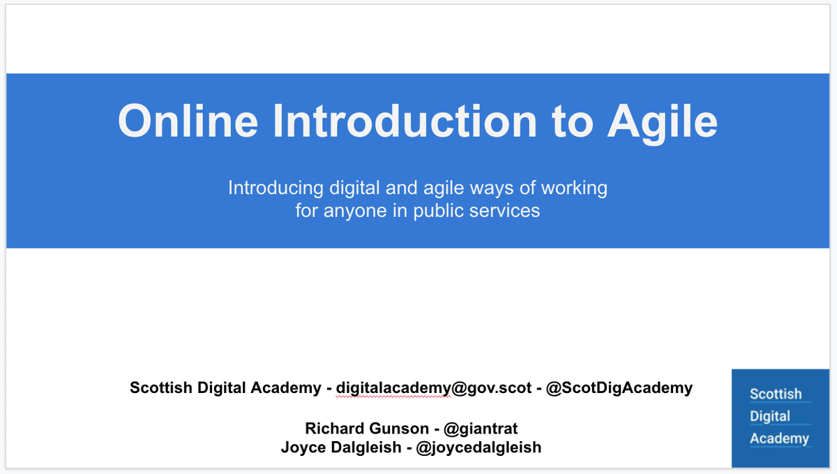 giantrat's tweet photo. Here we go, all set up and raring to go for our latest @ScotDigAcademy Intro to Agile course
- delegates enrolled
- collaborative environment set up
- learning modules uploaded
- virtual sticky notes ready
- cup of tea made
Can't wait👍😄
#agile #remoteworking #COVID19 #StaySafe https://t.co/Y83rd5tnpM