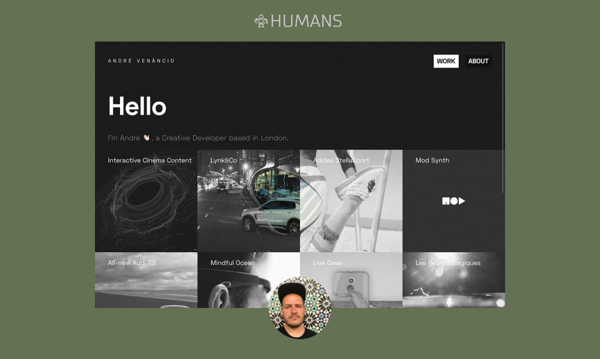 HumansFyi's tweet photo. 👋

Our personal site of the day goes to creative developer and maker of @modsynth_io, @andrevenancio. 

Check out his cool portfolio, built with @threejs_org  / #webgl.

👀👉https://t.co/EyC4MGFMn6

#gooey #featured #humans https://t.co/kEGMU2Y5ts