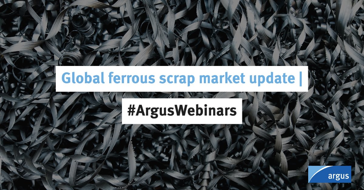ArgusMedia's tweet photo. Join our experts live on 23 July for a metals market discussion that will provide a global update along with specific, in-depth reviews of the market in the US, Turkey, Europe, the UK and Asia.
Register now | https://t.co/tmnw953kYr
#ferrousscrap #ArgusMetals #ArgusWebinars https://t.co/HW5PkSgOFN