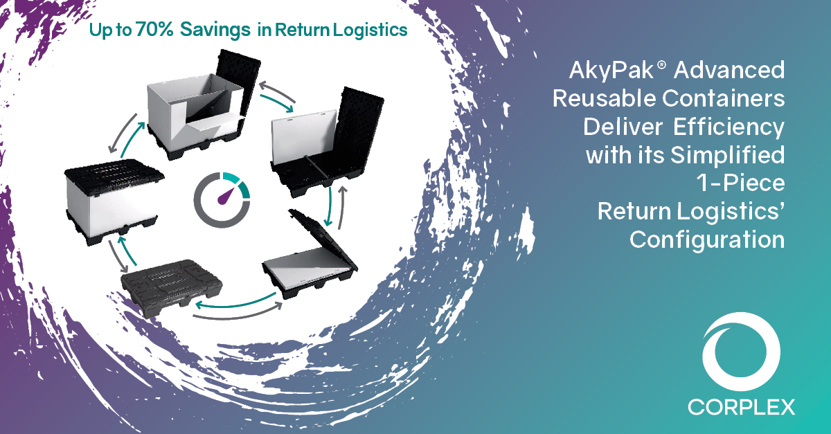 Corplex_Pack's tweet image. Discover  Corplex's AkyPak Advanced containers can realise up to 70% savings in return logistics with their 1-piece configuration. Click to view animation: youtube.com/watch?v=yX-46u… Download lit: corplex.com/akypak-advance…