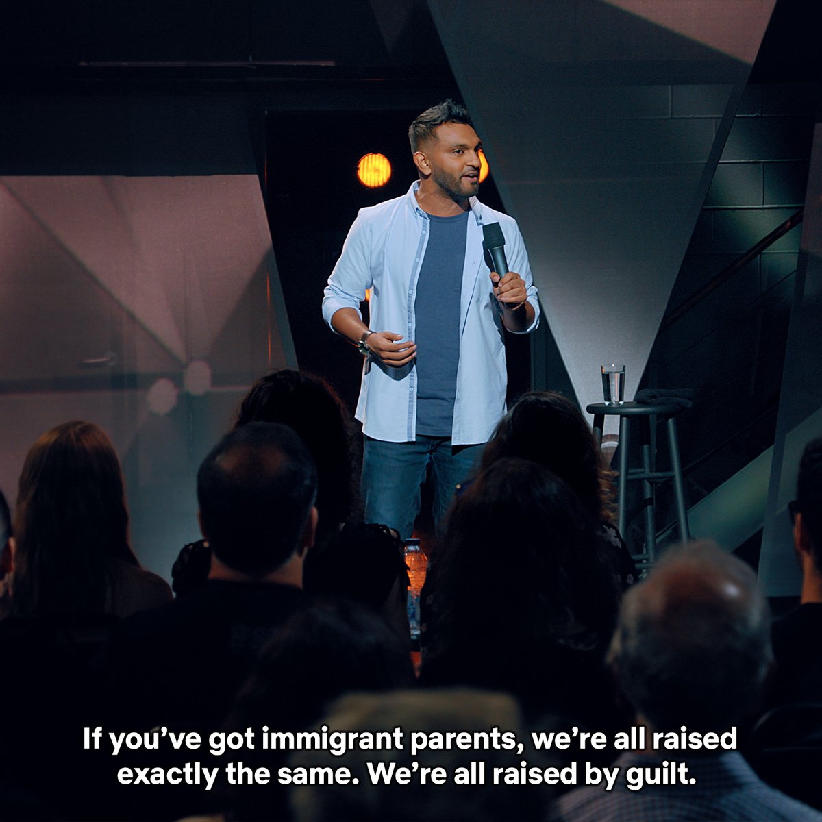 NetflixANZ's tweet photo. Today in #ComedyWeek, we're talking all things @nazeem_hussain, whose stand-up always delivers a searing take on the diasporic experience — from growing up with immigrant parents, to encountering racist AirBNB hosts, to...being targeted by ASIO. https://t.co/z5Mg6HOnu0