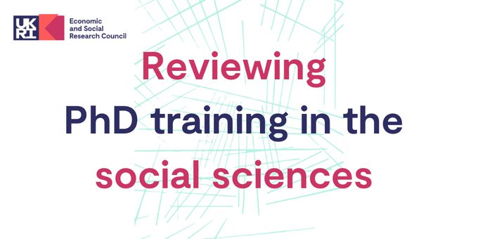 ESRC's tweet photo. Today we’re launching an open consultation to inform our Review of the PhD in the Social Sciences.

We want to capture views from a diverse range of stakeholders on the strengths and limitations of current doctoral study.

To participate: https://t.co/hnP1GrwkaJ https://t.co/suvEp00L6P
