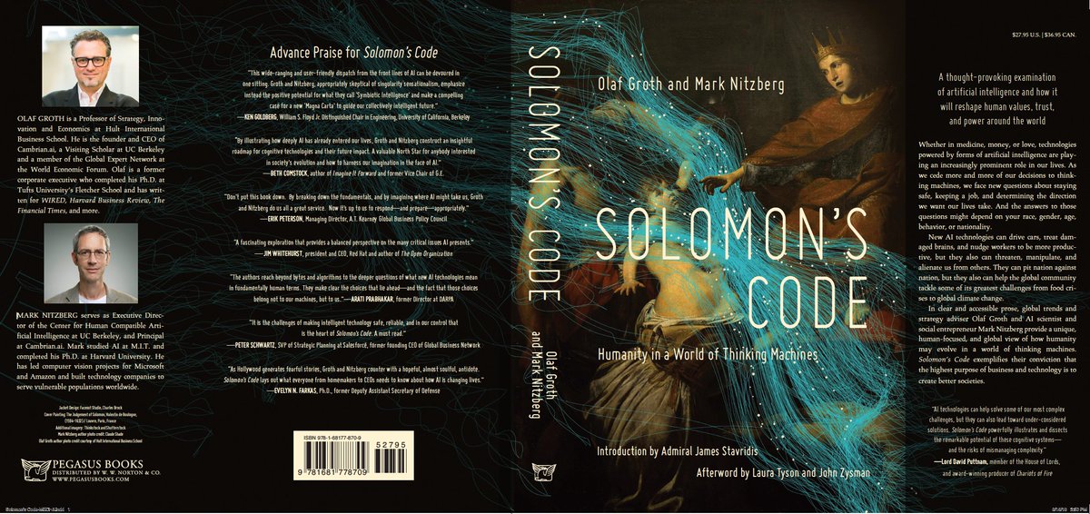 gruvjunky's tweet image. I just received this book about Artificial Intelligence in the mail today entitled "Solomon's Code: Humanity in a World of Thinking Machines." It is an honor to be mentioned in this book.
#solomonscode #cambrianai #olafgroth #marknitzberg #ai #artificialintelligence #ethics #ml