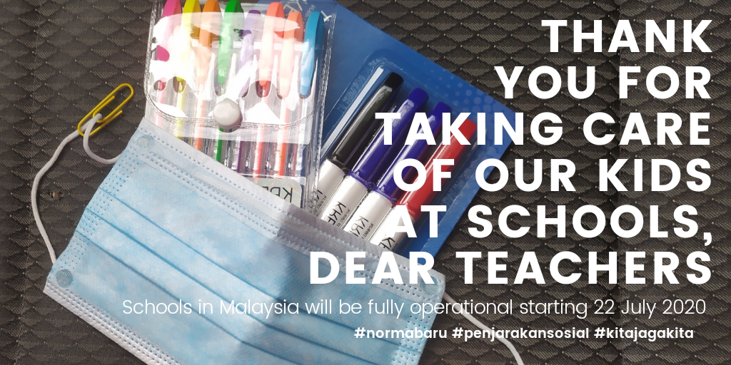 parmacy's tweet photo. Schools are open today for Standard 5 &amp; 6 students, with the rest will be joining next week. Teachers are now our first line of defense. Help make their jobs easier by prepping our kids about #cleanliness #SocialDistancing and #NewNormal 

Thank you Teachers! https://t.co/gwmodShzBe