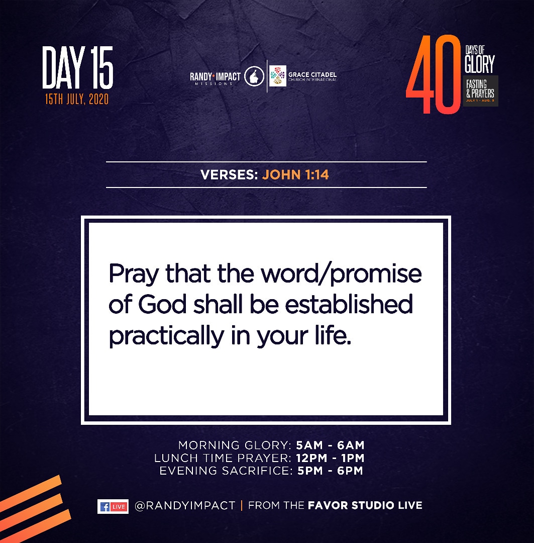 gccworldwide_'s tweet photo. 40 Days Of Glory | Day 15

John 1:14
And the Word became flesh and dwelt among us, and we have seen his glory, glory as of the only Son from the Father, full of grace and truth.

PRAYER
Pray that the word/promise of God shall be established practically in your life. https://t.co/yIQ9wKY2YH