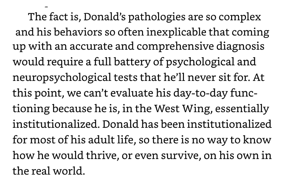 18/ She also suggests sociopathy (criminality, arrogance, disregard for the rights of others), dependent personality disorder, and perhaps a long un-diagnosed learning disorder, and even caffeine induced sleeping disorder. Ultimately, she says, there's no way to know because 