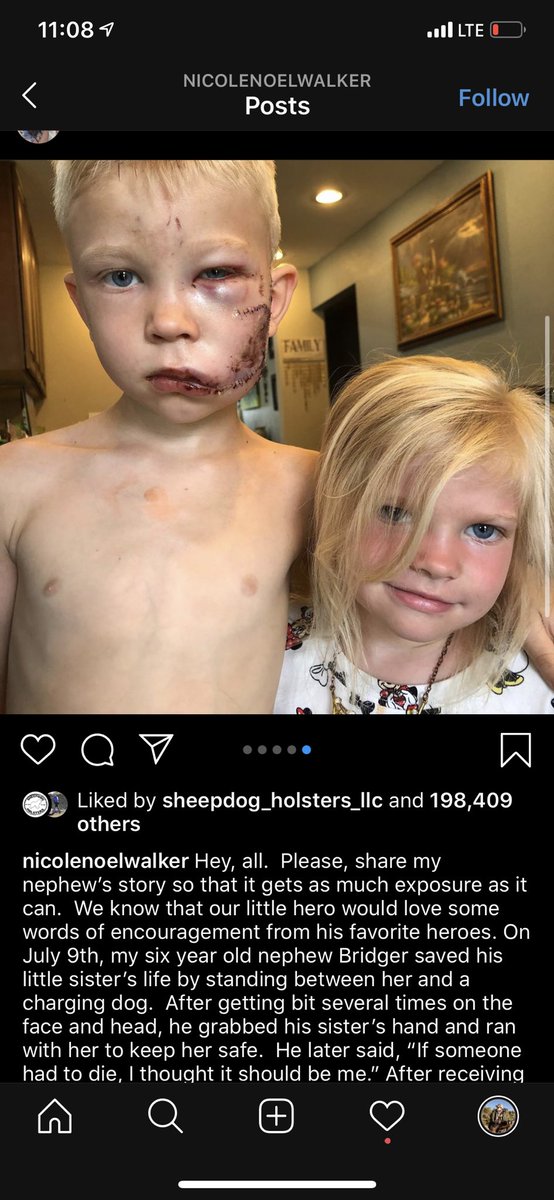 TimKennedyMMA's tweet image. Meet Bridger. He saved his little sister from a dog attack. Be like Bridger. Protect the weak, never back down, fight for what you love. This six-year-old said after stepping in front of a charging dog and 90 stitches that “if somebody had to die I thought it should be me.” #hero