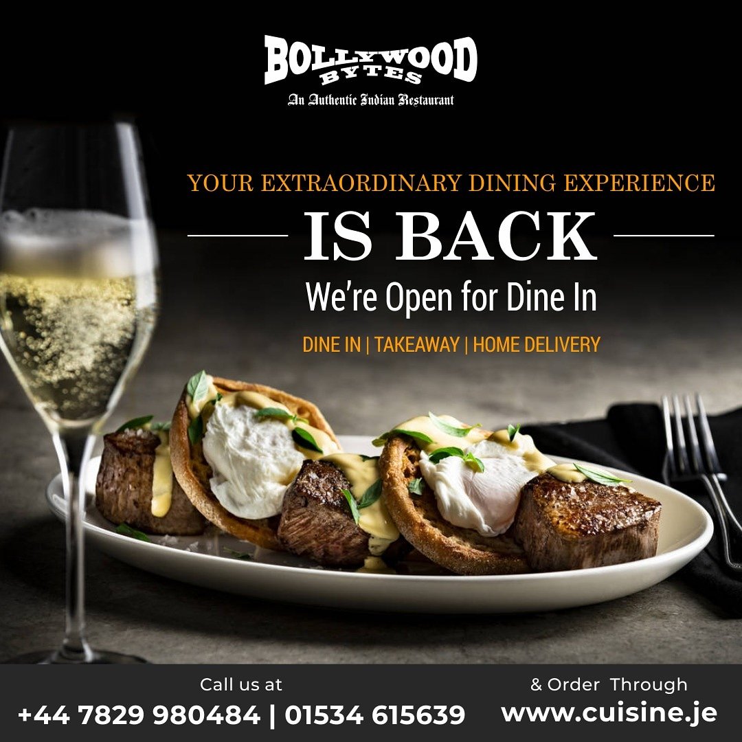 Bollywood_Bytes's tweet photo. Your Extraordinary Dining Experience is back.
Welcome, All!
We are open for Dine-In
📞 Call at +44 7829 980484  01534 615639
Table Booking through https://t.co/oCa1eGUhEJ
.
#bollywoodbytesjersey #jersey #foodlove #food #restaurant #indianfood #indianfoodrestaurant  #DineIn #open https://t.co/hdD4LzeFxE