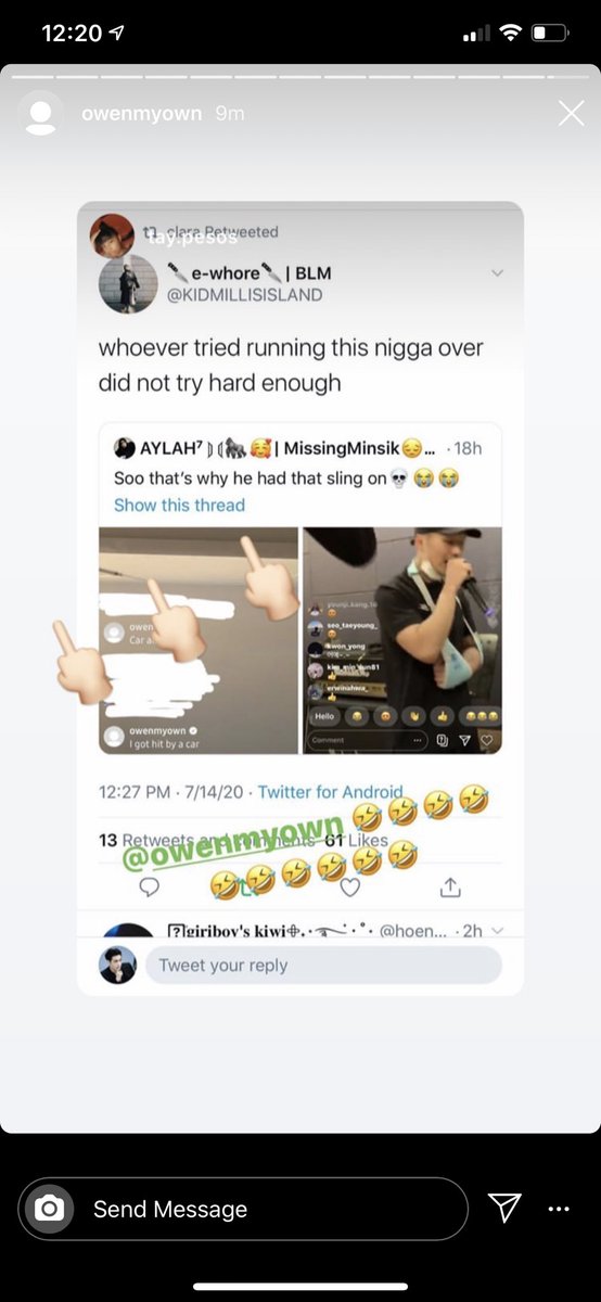 yayxingg's tweet photo. Girl I sent this to my friend and she posted it and reposted with this 😭😭😭 @KIDMILLISISLAND https://t.co/g6YgM6YfL1