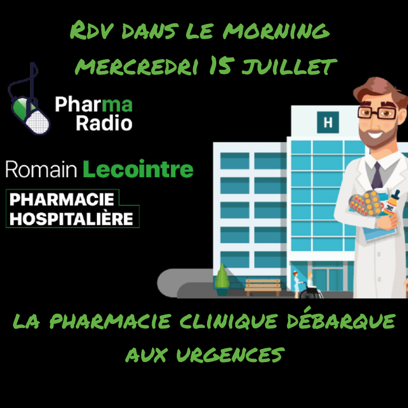 🚑La Pharmacie Clinique débarque aux #urgences !
Focus dans la chronique #pharmaciens à l'hôpital <a href="/pharmaradio/">Pharmaradio votre dose 💊 d'information en 3 min</a> sur l'initiative initiée au <a href="/GHLaRochelle/">Hôpitaux La Rochelle Ré Aunis</a> @julienarcizet 
A écouter dan la matinale ou en #podcast 👉swll.to/RYrQk 
#pharmacieclinique @sfpcofficiel