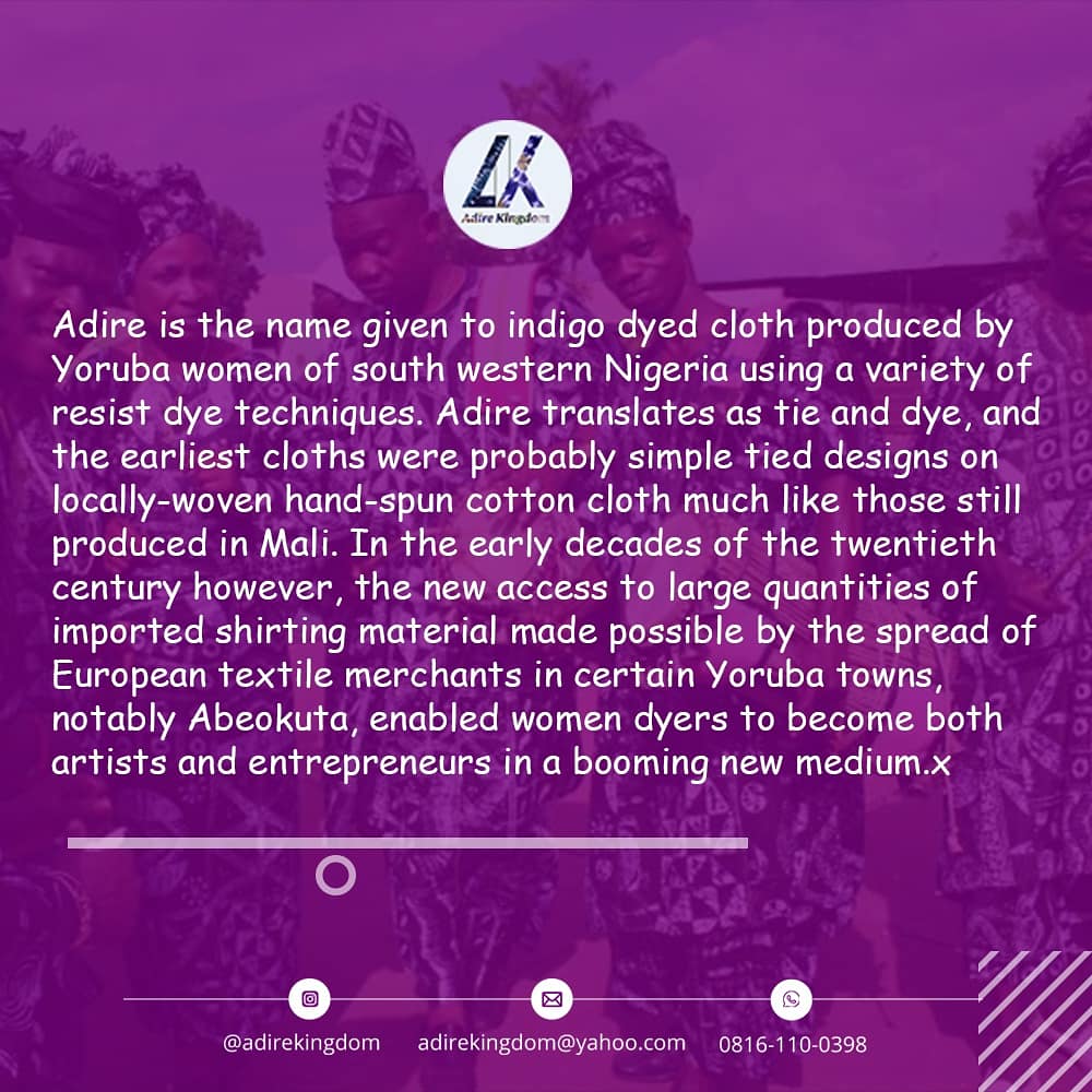 adirekingdom's tweet photo. "History Special On Adire"

Do you know the origin of your Adire fabric? Adirekingdom is your culture custodian for today. Let's take you back in time to how the world-reverred Adire all began.

Like and share.

#AdireisaLoveLanguage #Adire #AdireKingdom #africanfashion https://t.co/5PPkB1piax