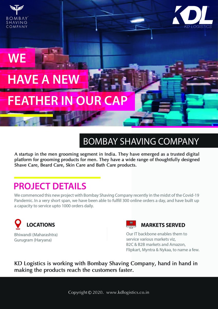 kdsupplychain05's tweet image. We have a new feather in our cap!
#COVID19 #clientwin #BombayShaving #supplychain