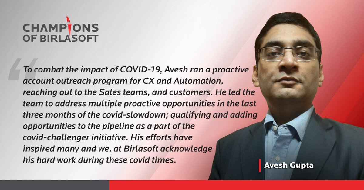 #globalpandemic outside, most of us inside! How does the team address customers' needs & derive greater value for them during such a colossal adversity? Read Avesh Gupta's story to know more. #ChampionsofBirlasoft #customerconfidence #customersuccess #BusinessContinuity #COVID19
