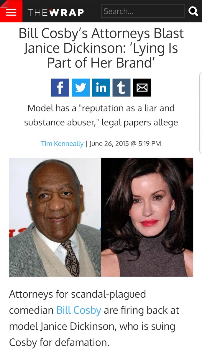 12.November 2014Former "America's Next Top Model" judge Janice Dickinson accuses Cosby of sexual assault.Cosby's lawyers would later brand Dickinson "a liar"