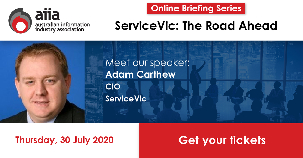 AIIA_ICT's tweet photo. Join us Thurs 30 July as Adam Carthew, #CIO at #ServiceVic provides an opportunity for anyone looking to provide #technology and #innovation services to the #VictorianGovernment to gain a firsthand and early insight into key priorities & initiatives: https://t.co/gweFgolwkI https://t.co/KnXyPa72ZL