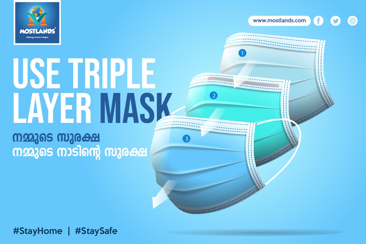 MostLands's tweet photo. Use Triple Layer Mask 

Mostlands Travel Ventures https://t.co/CNZSgddY9e
0484 4874008 | +91 7356794777 | +91 755892227
https://t.co/b2OGGipP4o

#Mostlands #TravelVenturePvtLtd #Travel #Tours #Destination #Kochi #Kerala #India #Abroad #Study #Visas #Emigration #StudyAbroad https://t.co/jhwta949Yp