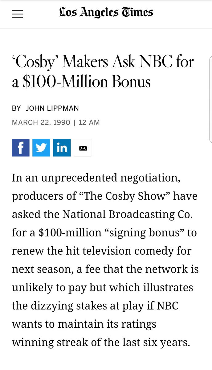19.Carsey-Werner are left with a failed tv show with costs to generate and looking at what money the production company looked for in 1990 from NBC for The Cosby Show ($100m) how would they generate some of the lost monies?By suing the BBC and public funded money.