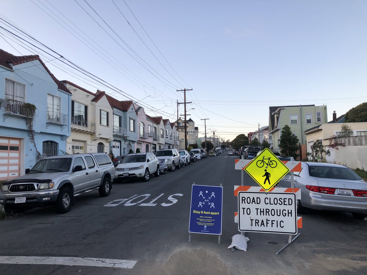 On the other side of town in Bayview Hunters Point, home to 35K people, 88% minority, predominantly black, and more children under 12 than any neighborhood in the city, there is one tiny Slow Street and one of their central playgrounds is a safe sleeping site. Kids are trapped3/