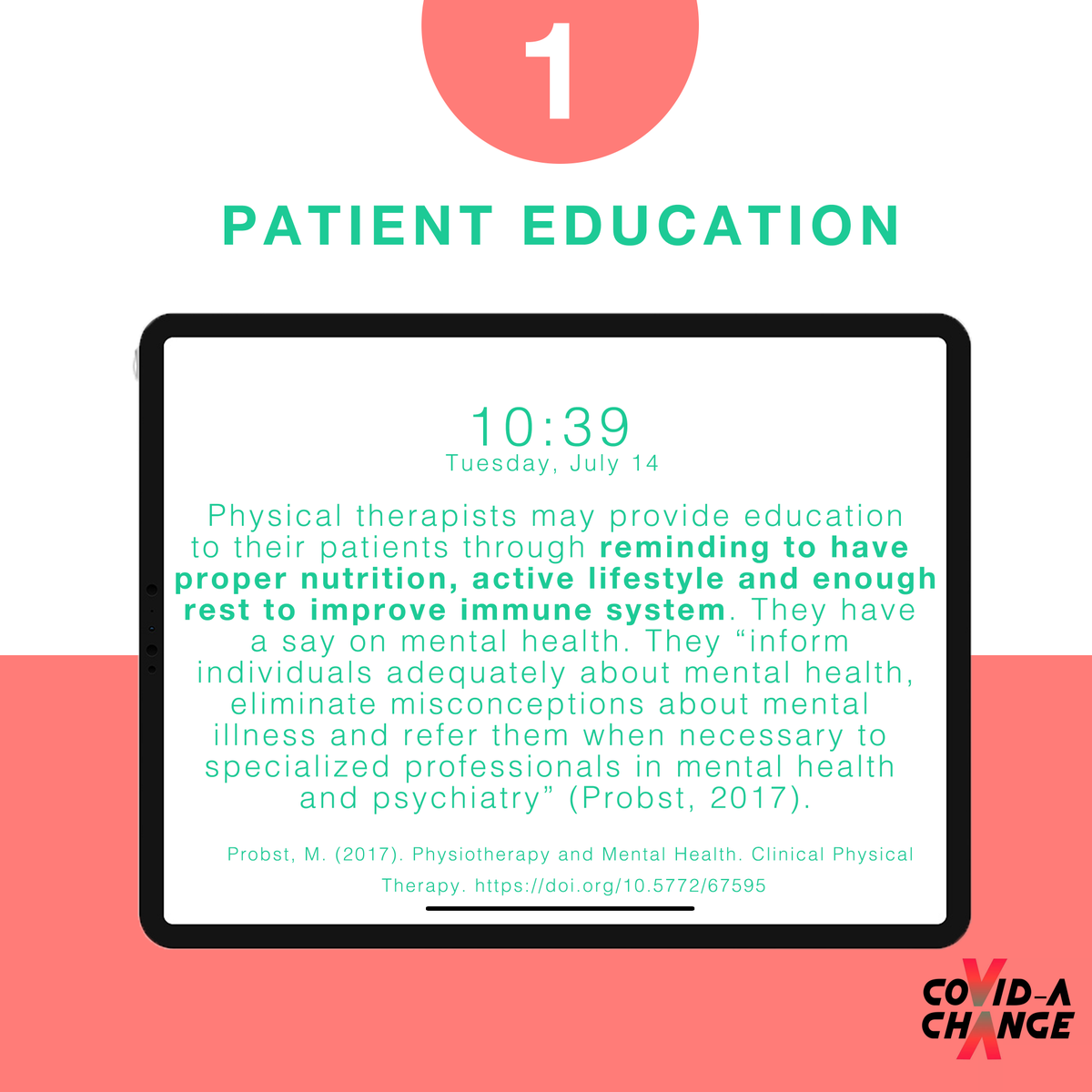 covidachange's tweet photo. “We can help too!”

Most people think physical therapists can’t help other health care professionals when it comes to COVID-19. However, physical therapists don’t just rely on face-to-face sessions to provide therapy!

#CoVIDAChange
#GoBeTheChange https://t.co/jaKKooMGnp