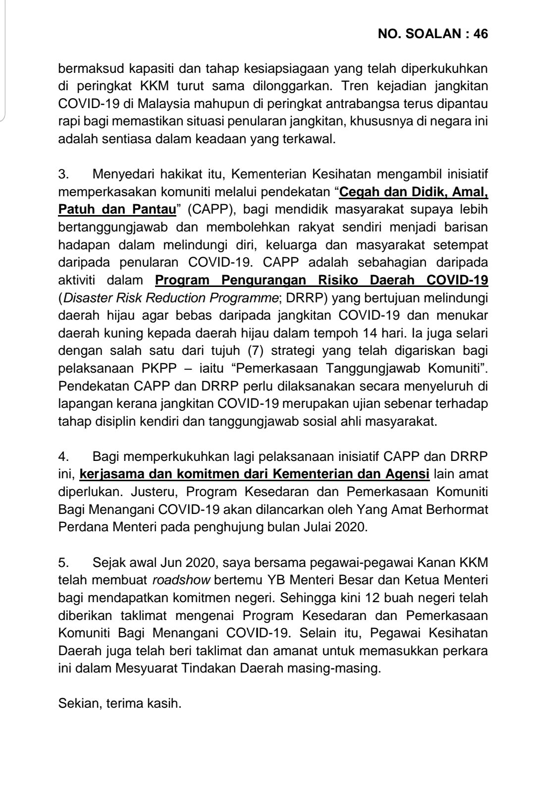 Dr Adham Baba On Twitter Jawapan Kepada Soalan Semasa Sidang Parlimen 13 7 20 Apakah Persediaan Yang Telah Kementerian Tetapkan Jika Negara Berdepan Dengan Gelombang Kedua Covid 19 Https T Co Opopnafa6z Twitter