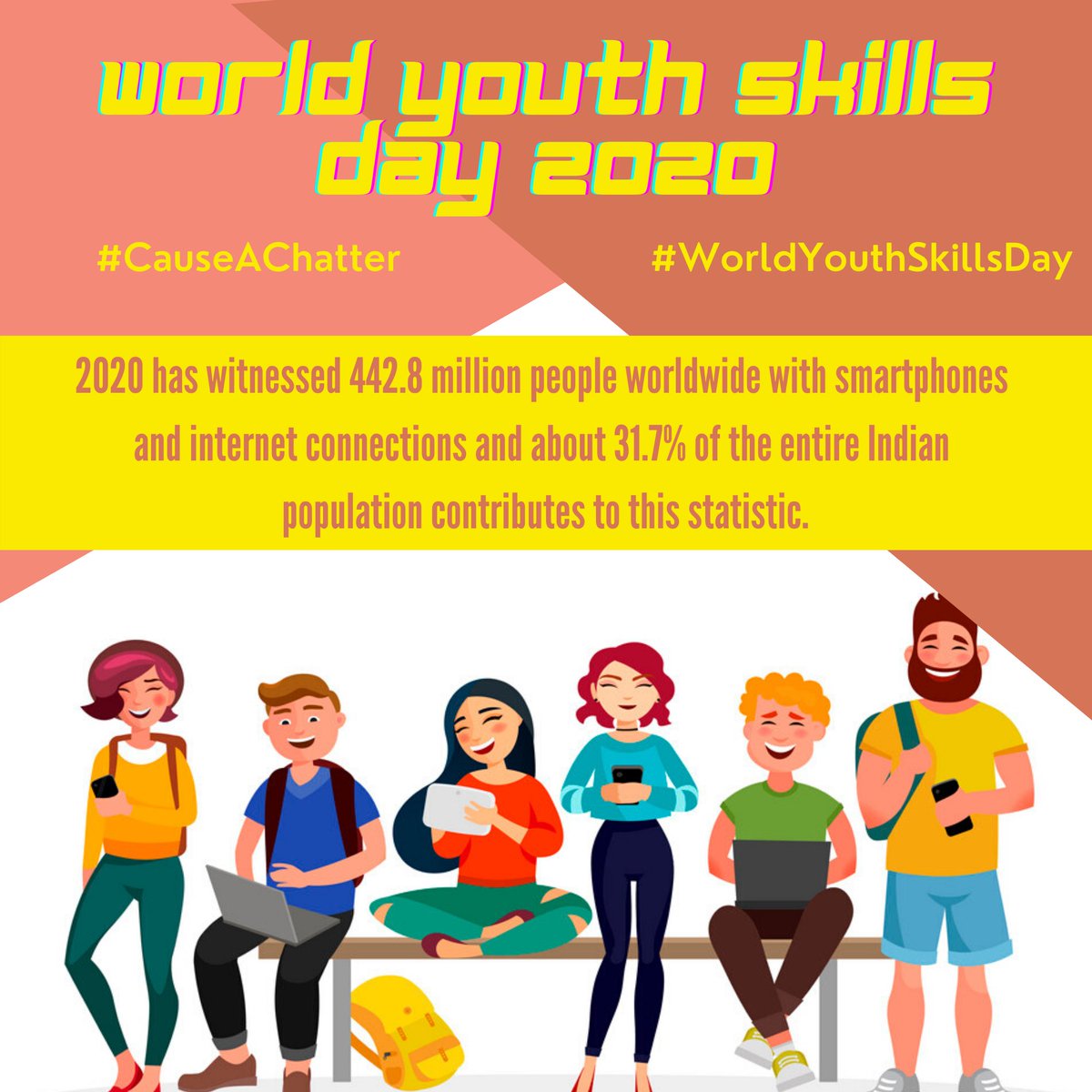 In recent times, internet has emerged as a democratic platform for users from all walks of life. Anyone with a thought and talent can find their niche on the various apps that are accessible and easy to use. All that's required is creativity!  #WorldYouthSkillsDay  #CauseAChatter