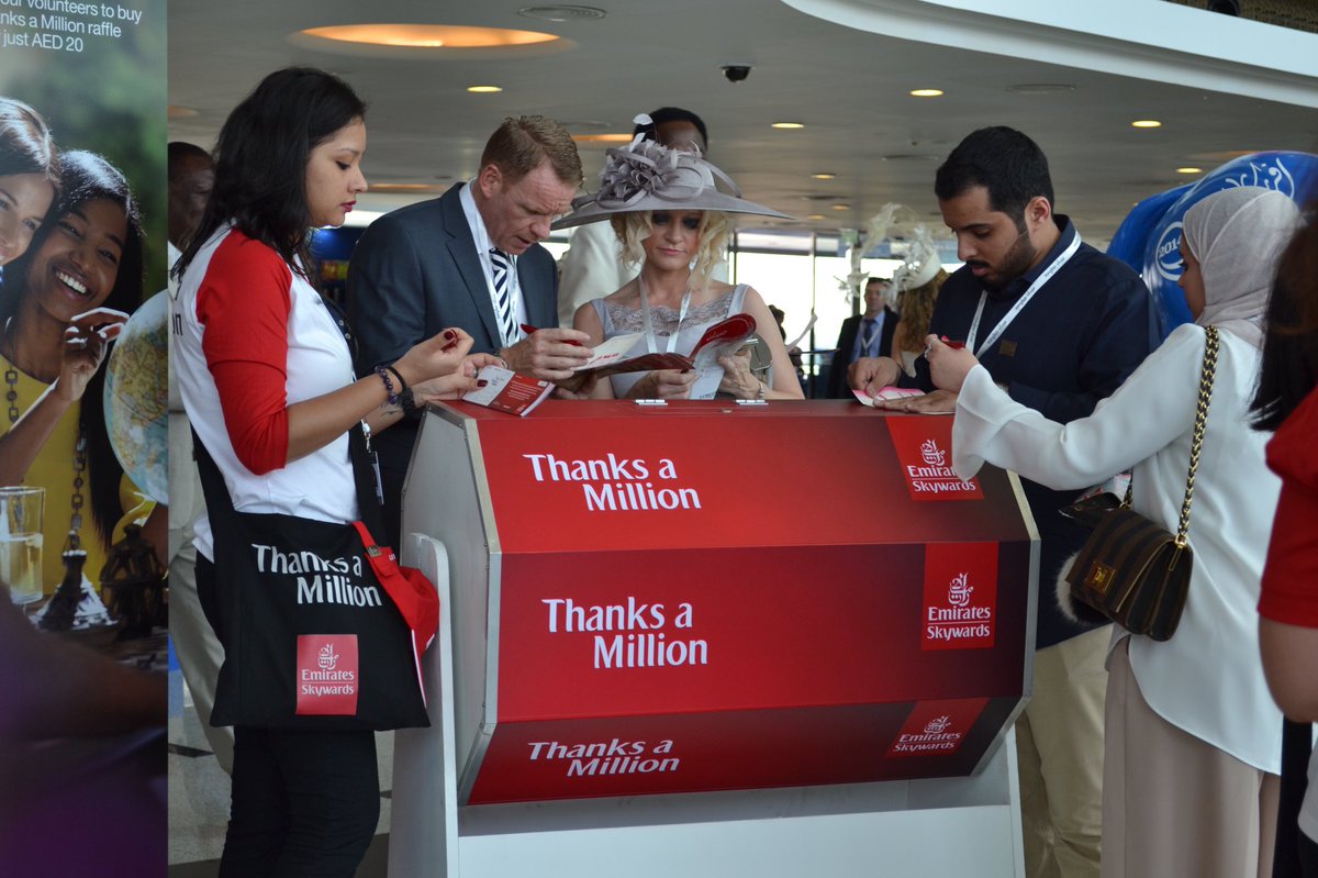 Congratulations to the Emirates Skywards Thanks a Million Draw winners: Vicent Moshi-1 million miles and Yousif Al Hammadi-500,000 miles. The money raised from the draw is donated to the Emirates Airline Foundation. #dubaiworldcup #emirates