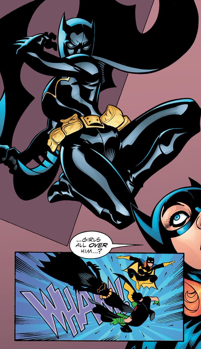 Let's be honest, Tim probably deserved that kick to the stomach regardless for accidentally outing Cass's first name prior to this. Something which Harley then uses to her advantage to unnerve Cass.