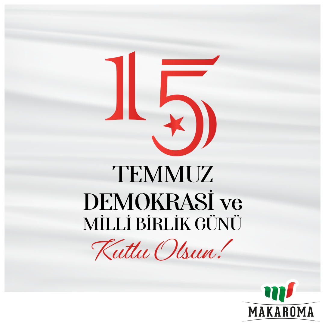 15 Temmuz Demokrasi ve Milli Birlik Günü’müzün yıldönümünde demokrasi şehitlerimizi saygı ve minnetle anıyoruz. 

#Makaroma #15Temmuz #DemokrasiveMilliBirlikGünü
