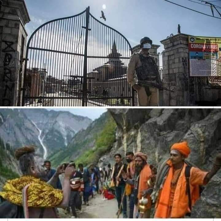 bhatfaizan620's tweet photo. Masjids are closed
And yatris allowed...
Kashmir is heaven for outsiders, hell for its own people. Kashmiri people are not allowed to pray, to move outside, to do business, to earn. This was the development, prosperity promised by BJP to Kashmiri people.
#Beautifulhell https://t.co/zTkUmWar7t