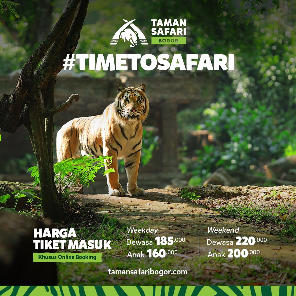 TSI_Bogor's tweet photo. #TIMETOSAFARI
Hey explorer🤗🤗
KABAR GEMBIRA!!!
Berikut HTM terbaru Taman Safari Bogor.
#KembaliKeTamanSafariBogor ?
Weekend
Dewasa : Rp 220.000
1-5 thn : Rp 200.000
Weekday
Dewasa : Rp 185.000
1-5 thn : Rp 160.000
Pembelian di https://t.co/1zzVRmBjbX https://t.co/d5LfsA8TBd