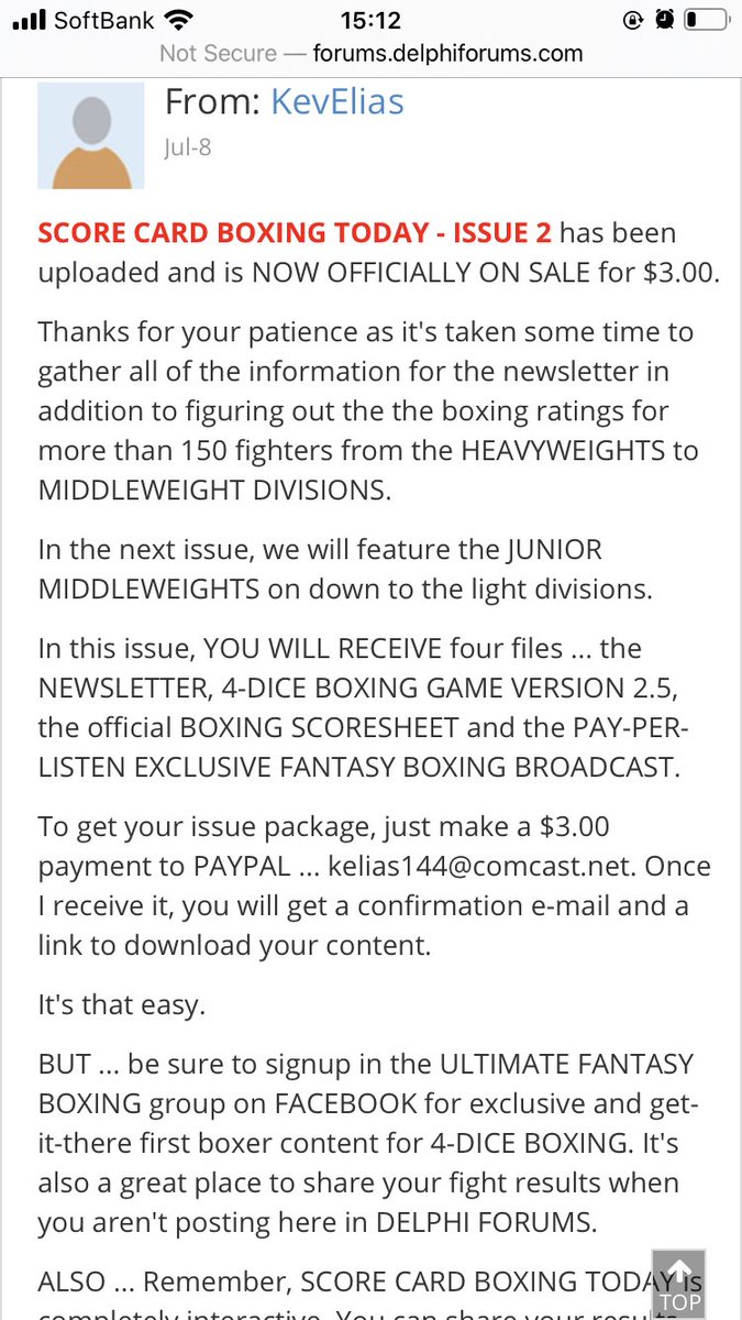 2Tabletopsports's tweet photo. Other recent gaming news off of #DelphiForums #4diceboxing #scorecardboxing looks (&sounds) interesting https://t.co/zfoVdcyfY9