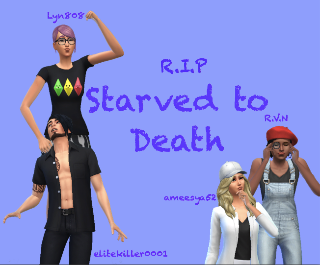 A2Purple's tweet photo. Round 9 Death by viewer's choice. Death by Starvation and 4 members dying got the most votes. Thank you to everyone that participated. Unfortunately, we had to say goodbye to 4 amazing members. Lyn808, R.V.N, elitekiller0001, and ameesya52.
@OfficialHabboUN https://t.co/DVf4UjEbwT