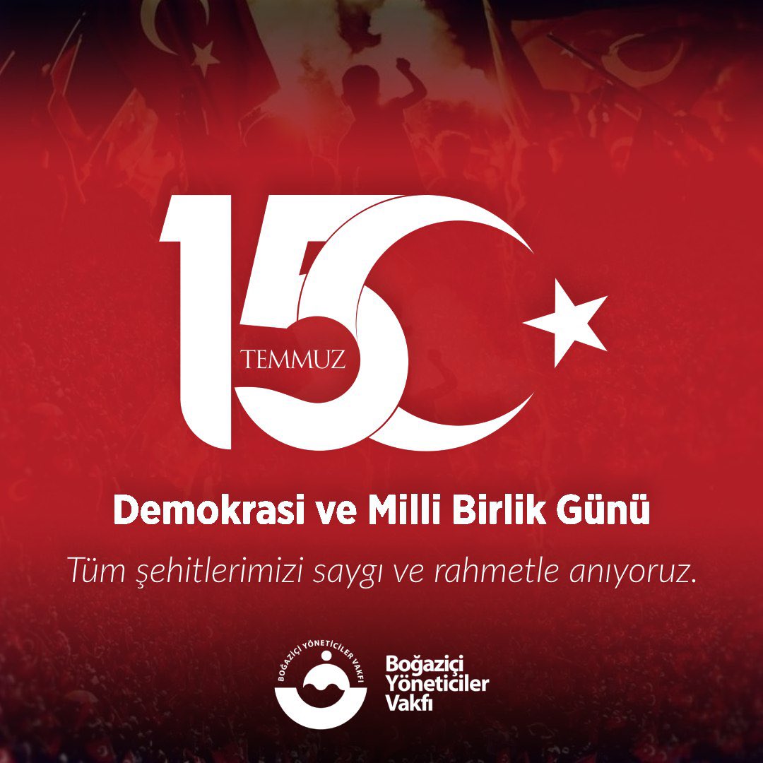 15 Temmuz Demokrasi ve Milli Birlik Günü vesilesiyle, milletin iradesini savunmak için canlarını feda ederek destan yazan kahramanlarımızı bir kez daha saygı ve rahmetle anıyoruz. 

#15Temmuz