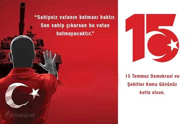 Bu vatanın sahibi biziz. biz ve gelecek bizler olduğumuz sörece bu vatan asla batmayacak tek yürekle tek dille tek bayrakla tek milletle tek dinle. #15TemuzŞanlıDireniş #15TEMUZ
#15temuzunutmadık