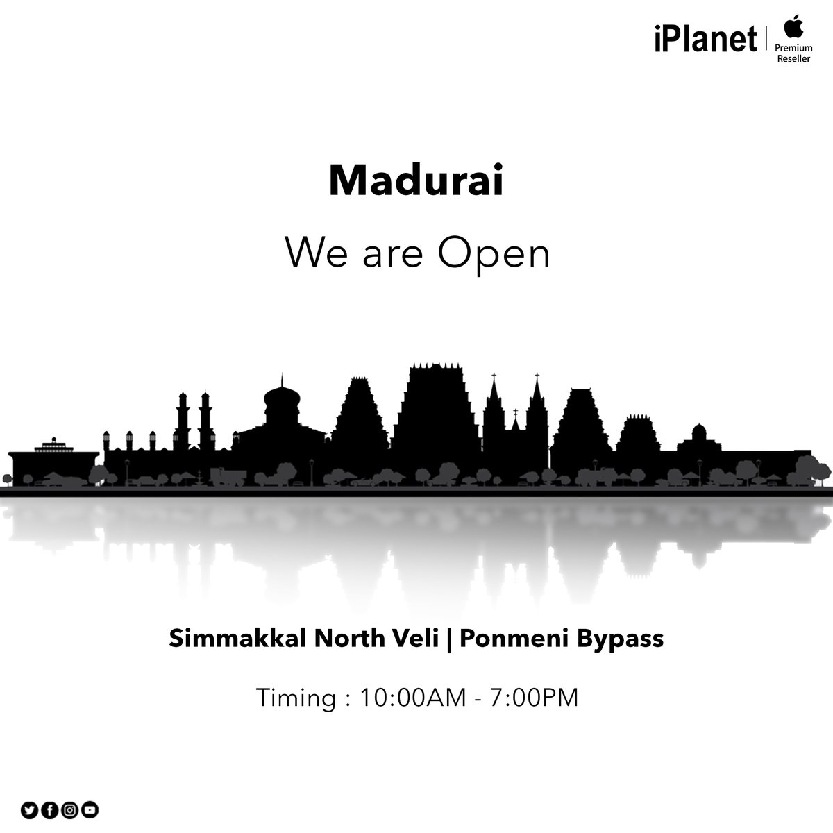 iPlanetOfficial's tweet photo. Now our iPlanet @ Madurai Stores will remain OPEN from 10am to 7pm Get the premium experience on Apple products @ #iPlanetMadurai store For details contact Simakkal Store - +91 98944 99507 | Ponmeni Store - +91 96777 16250

#iPlanetStore #Madurai #AppleProducts #Apple #AppleIndia https://t.co/TWinoeoiRq