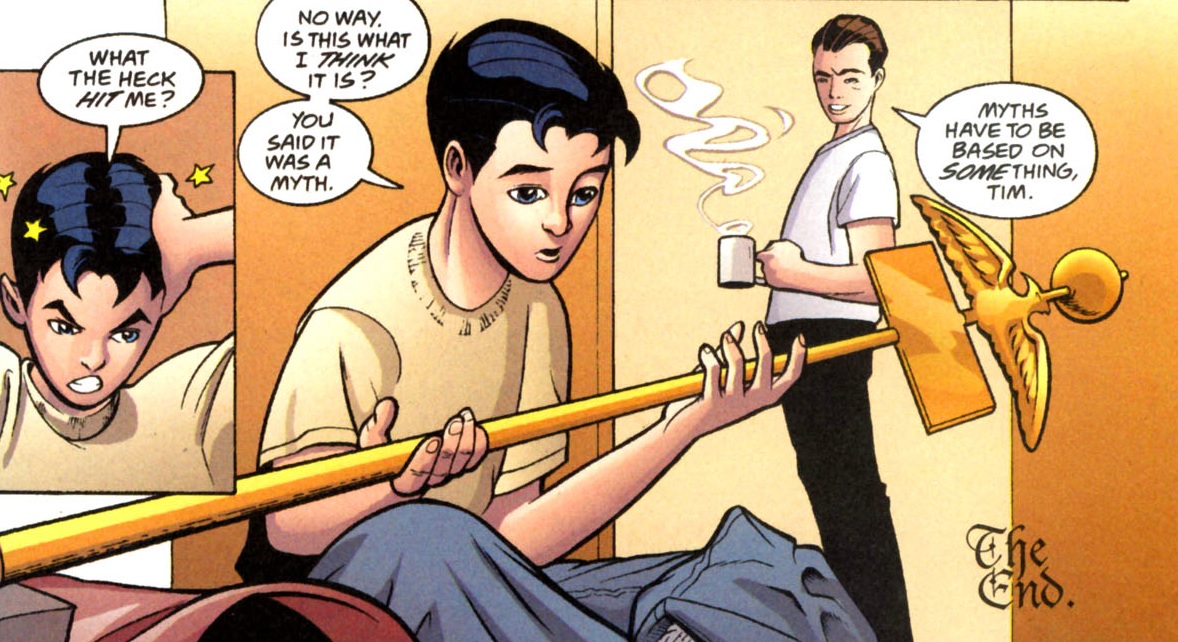 Still, there's some good banter and the four work well in taking down the bad guys (they never had a chance). Tim still gets the final word in the arc as we learn the fate of the McGuffin the villains wanted so badly.